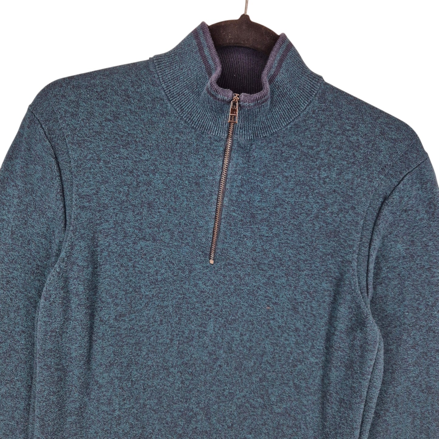 Michael Kors Dark Green Quarter Zip Knit Sweater Size M
