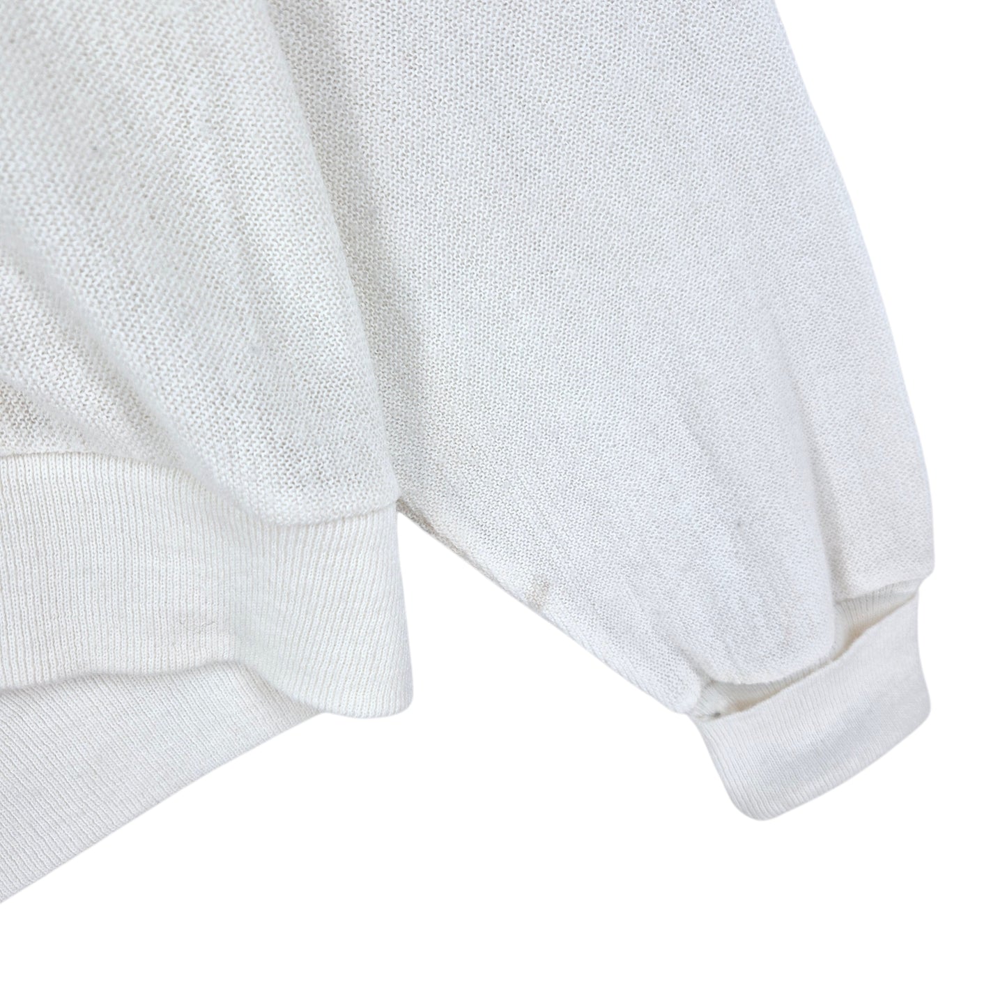 Vintage IZOD Lacoste 80's White Acrylic Button Knit Sweater Size L