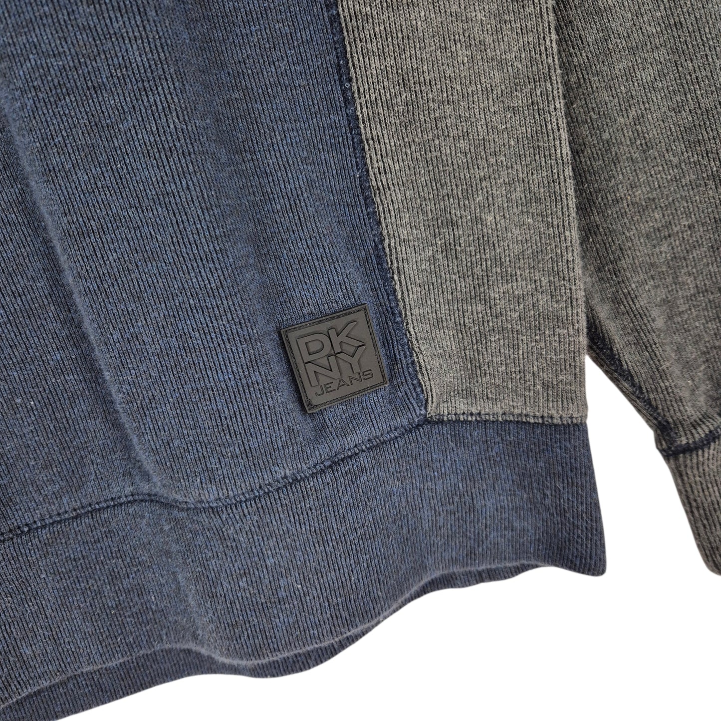 DKNY Jeans Blue & Grey Crewneck Knit Sweater Size L
