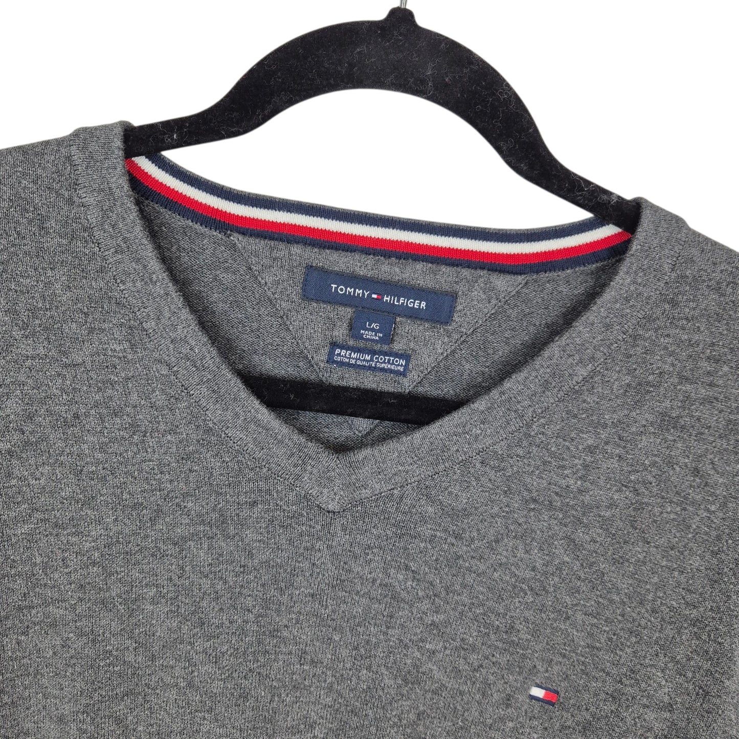 Tommy Hilfiger Grey Crewneck Knit Sweater Size L