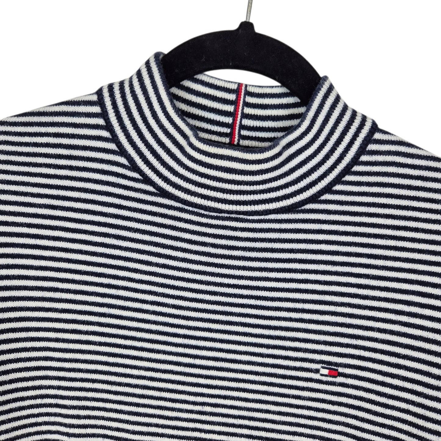 Tommy Hilfiger Dark Blue & White Striped Knit Sweater Size XS