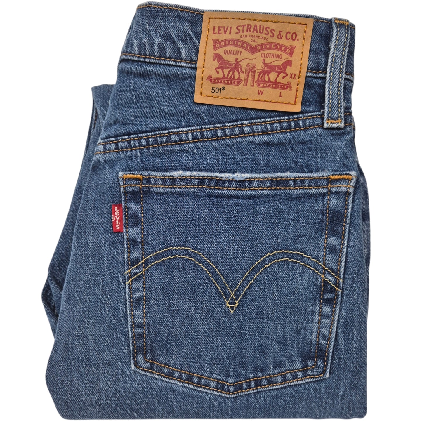 Levis 501 Jeans Womens Blue Heavy Slim Denim W26