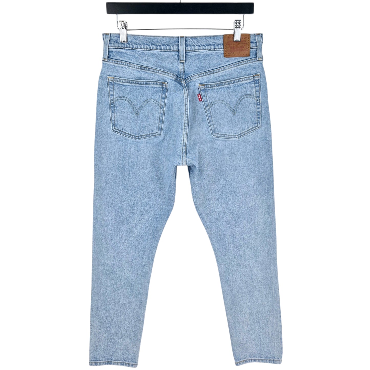 Levis Premium 501 Jeans Womens Light Blue Heavy Slim Denim W30