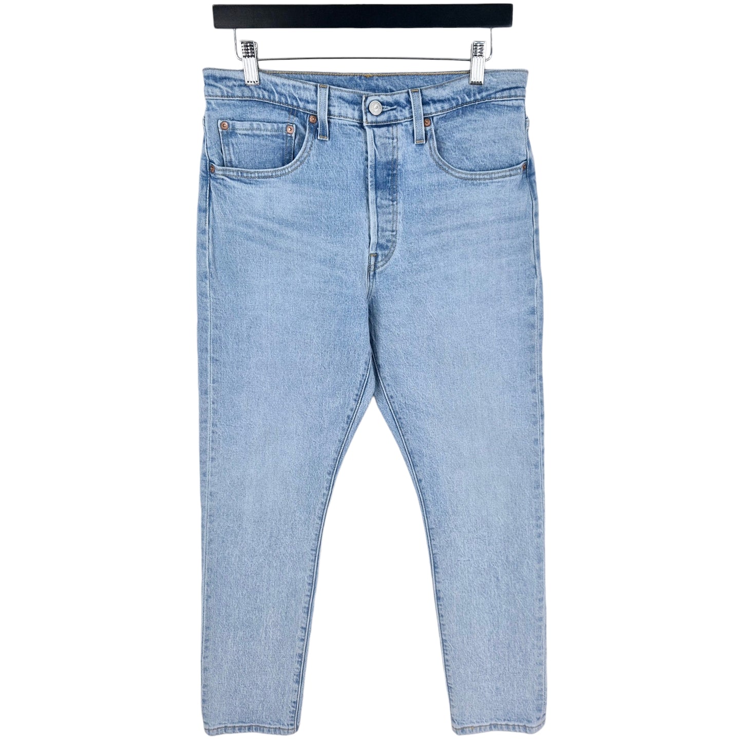 Levis Premium 501 Jeans Womens Light Blue Heavy Slim Denim W30