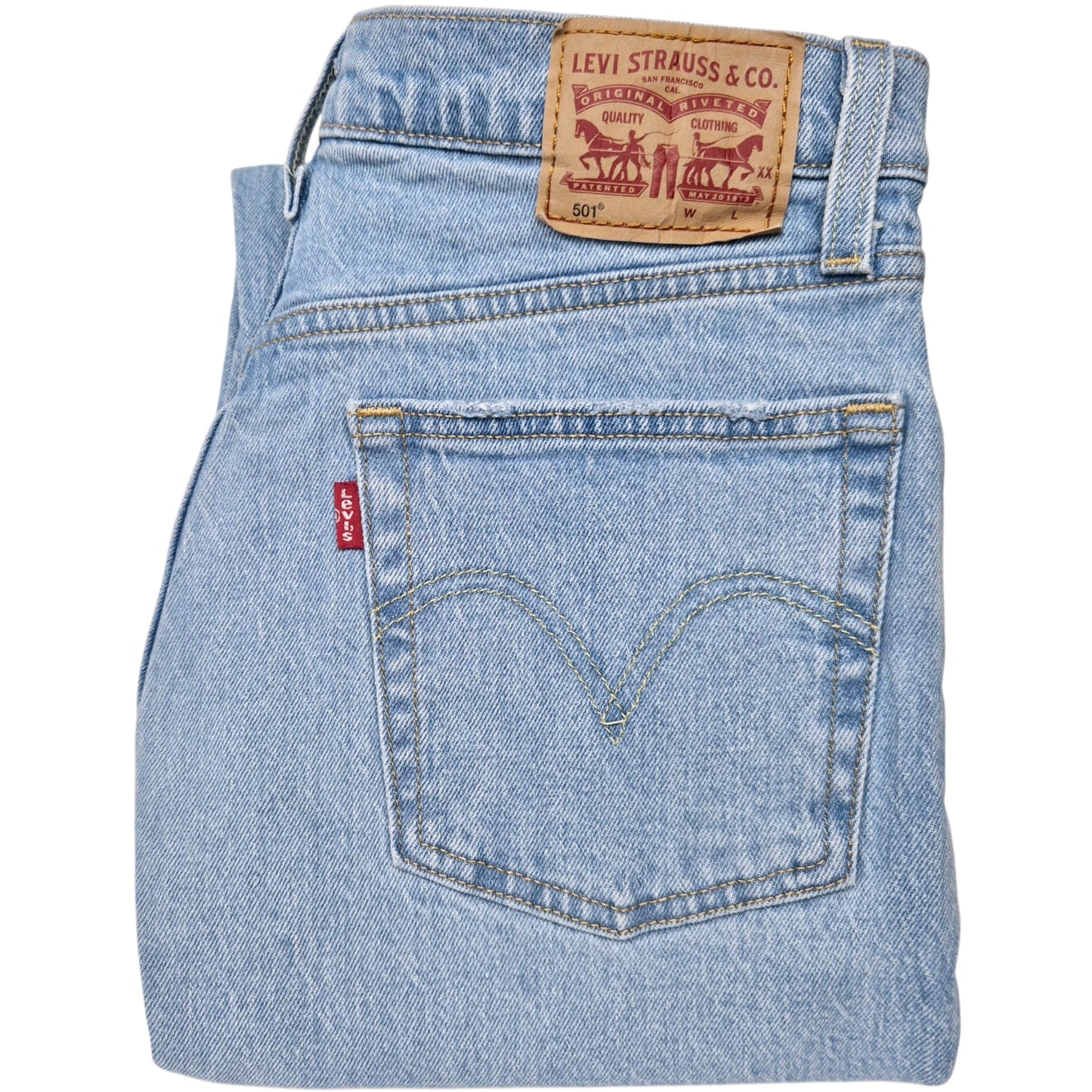 Levis 501 Jeans Womens Light Blue Heavy Slim Denim W28