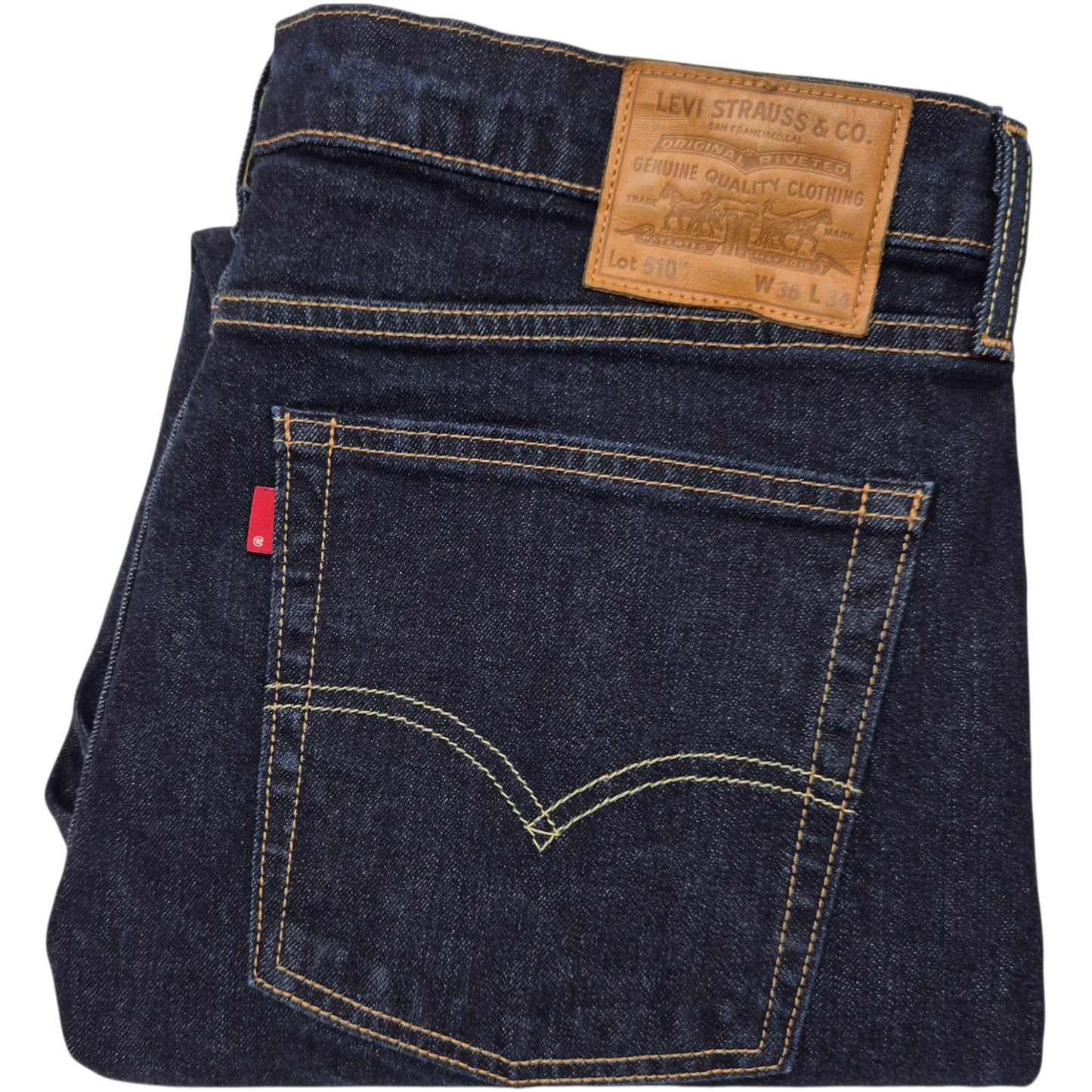 Levis Premium 510 Jeans Dark Blue Crop Denim W36