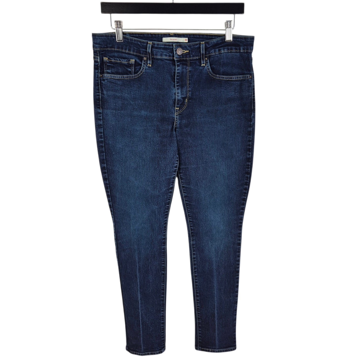 Levis 711 Jeans Womens Dark Blue Skinny Stretch Denim W31