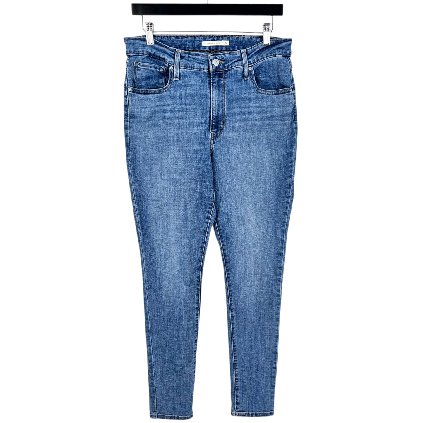 Levis 721 Jeans Womens Blue High Rise Skinny Stretch Denim W30