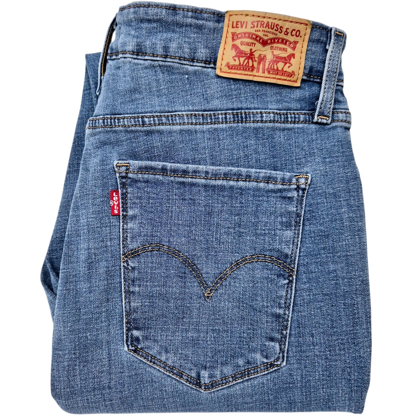 Levis 721 Jeans Womens Blue High Rise Skinny Stretch Denim W30