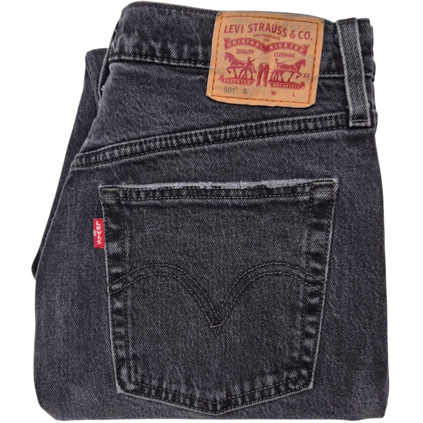 Levis 501 Jeans Womens Dark Grey Heavy Slim Denim W28