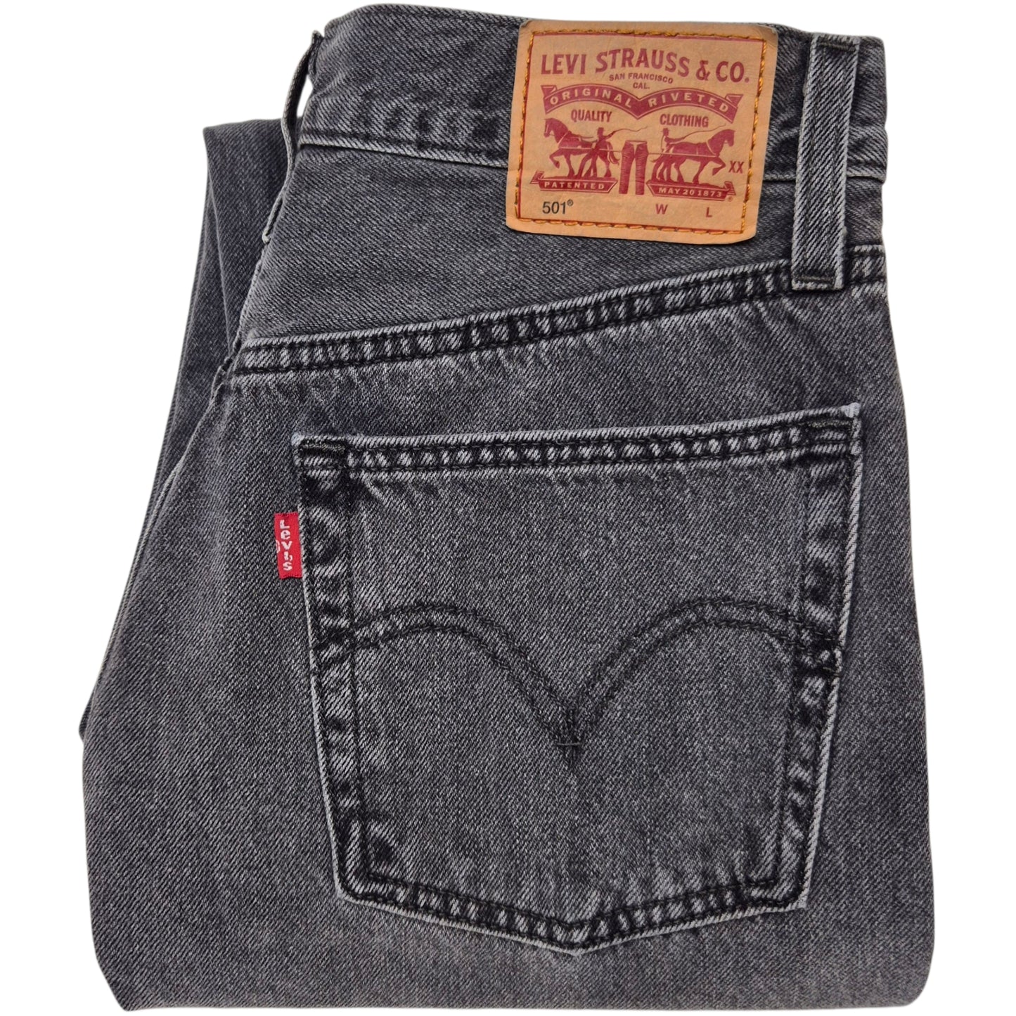 Levis 501 Jeans Womens Grey Classic Denim W27