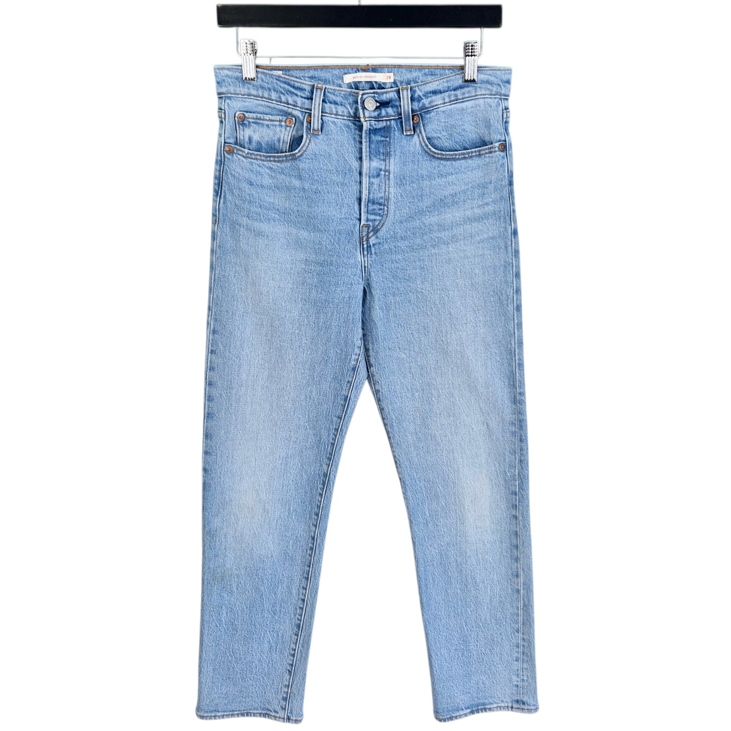 Levis Premium Jeans Womens Light Blue Heavy Wedgie Straight Denim W28
