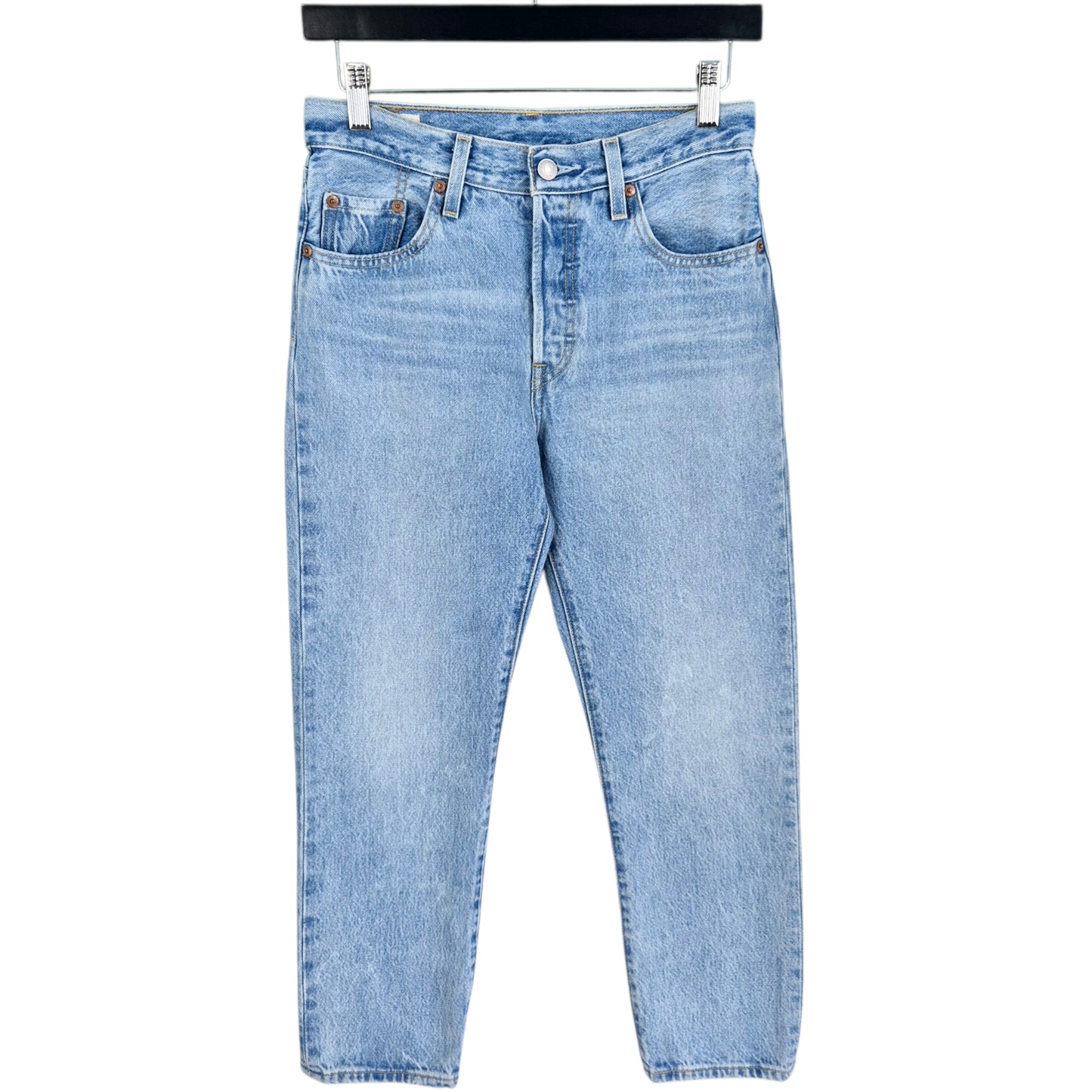 Levis Premium 501 Jeans Womens Light Blue Heavy Classic Denim W27