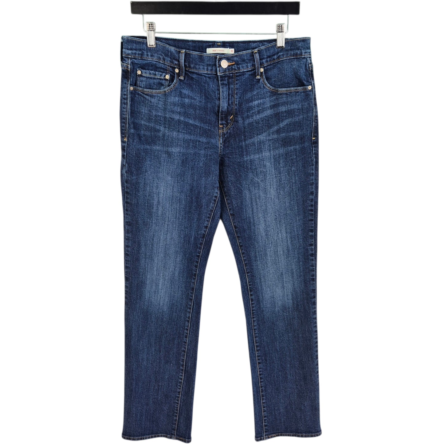 Levis 505 Jeans Womens Dark Blue Straight Leg Stretch Denim W30
