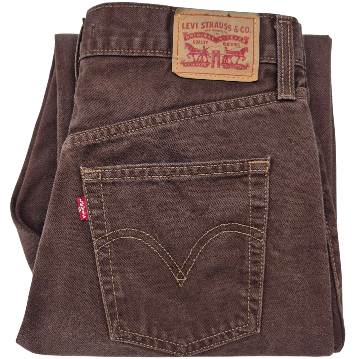 Levis Jeans Womens Brown Rigid Ribcage Straight Ankle Denim W30