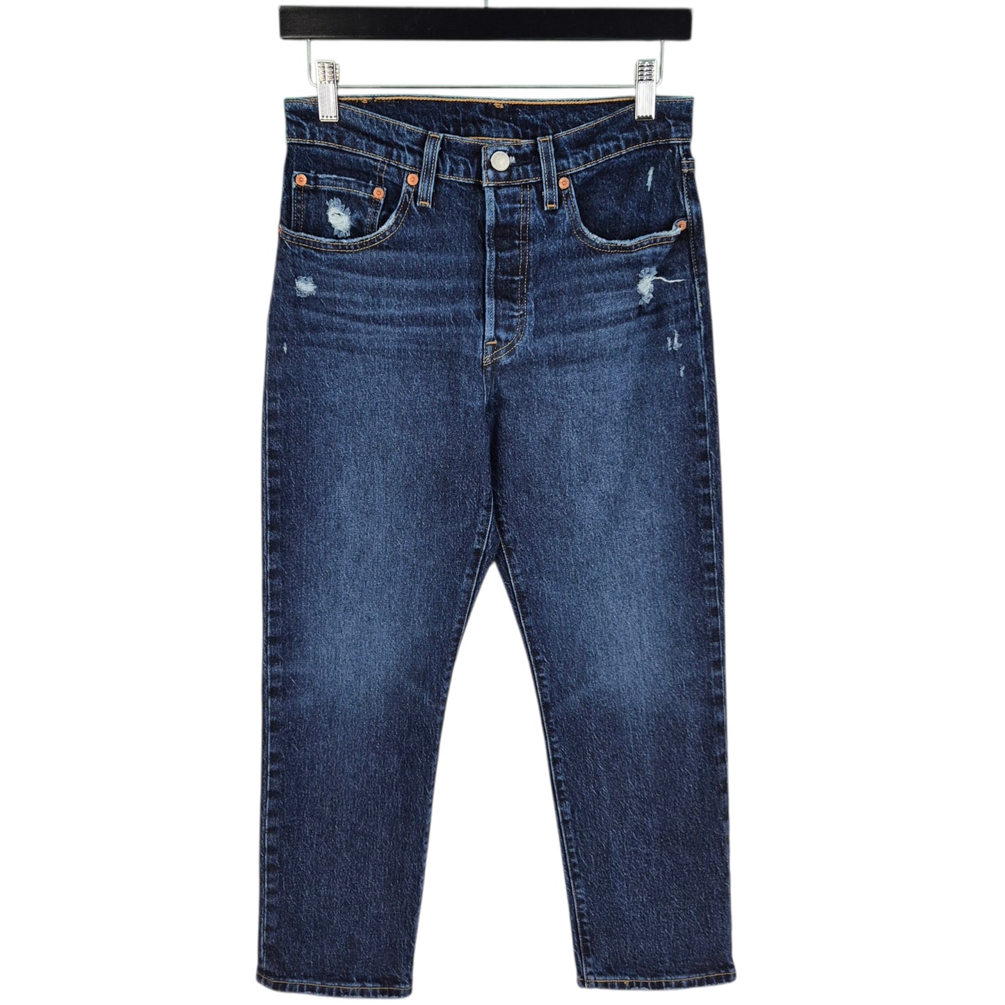 Levis 501 Jeans Womens Dark Blue Heavy Classic Denim W27
