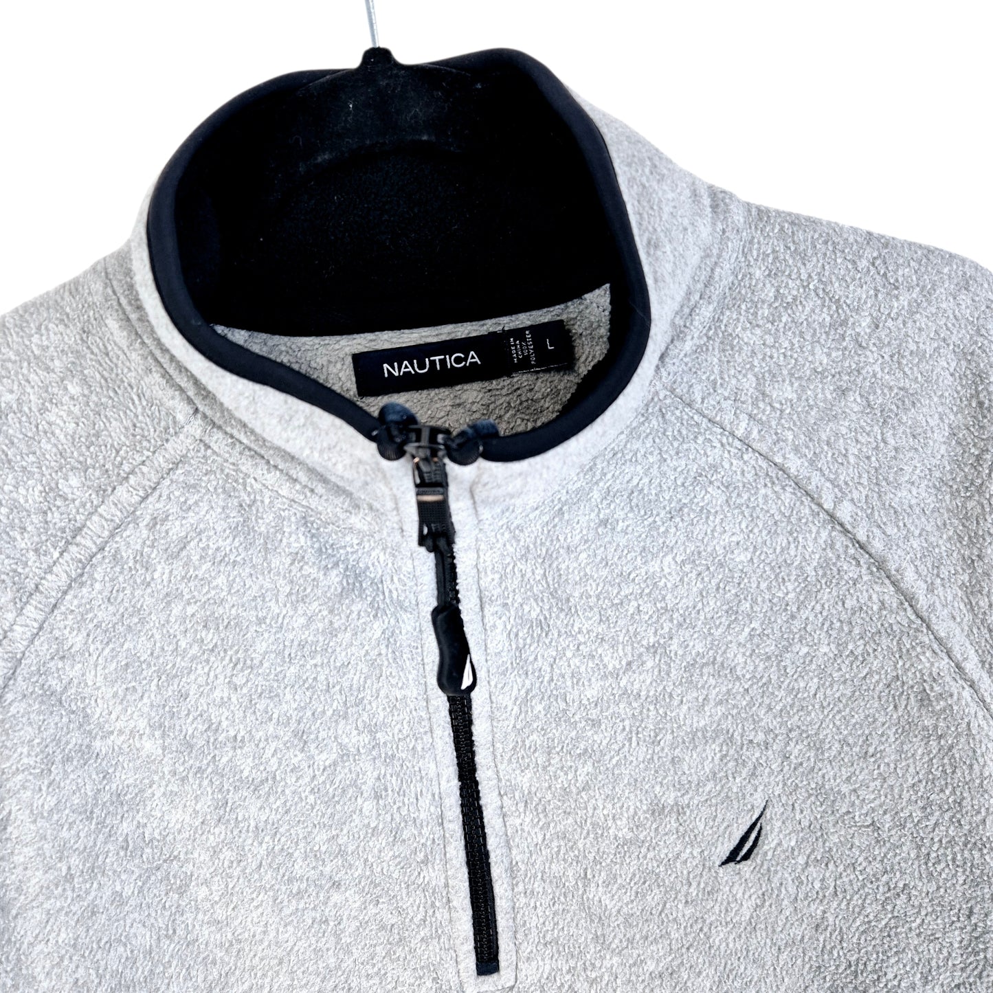 Nautica Grey Quarter Zip Fleece Jumper Size L