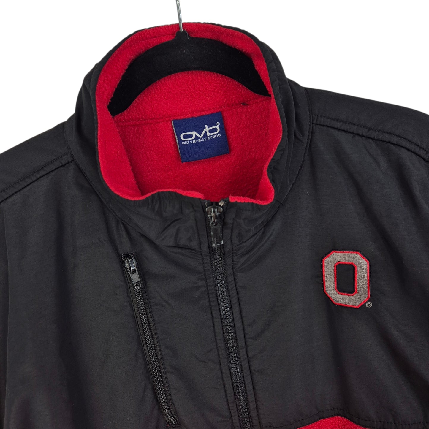 Vintage Ohio State Buckeyes Red Full Zip Fleece Jumper Size XL