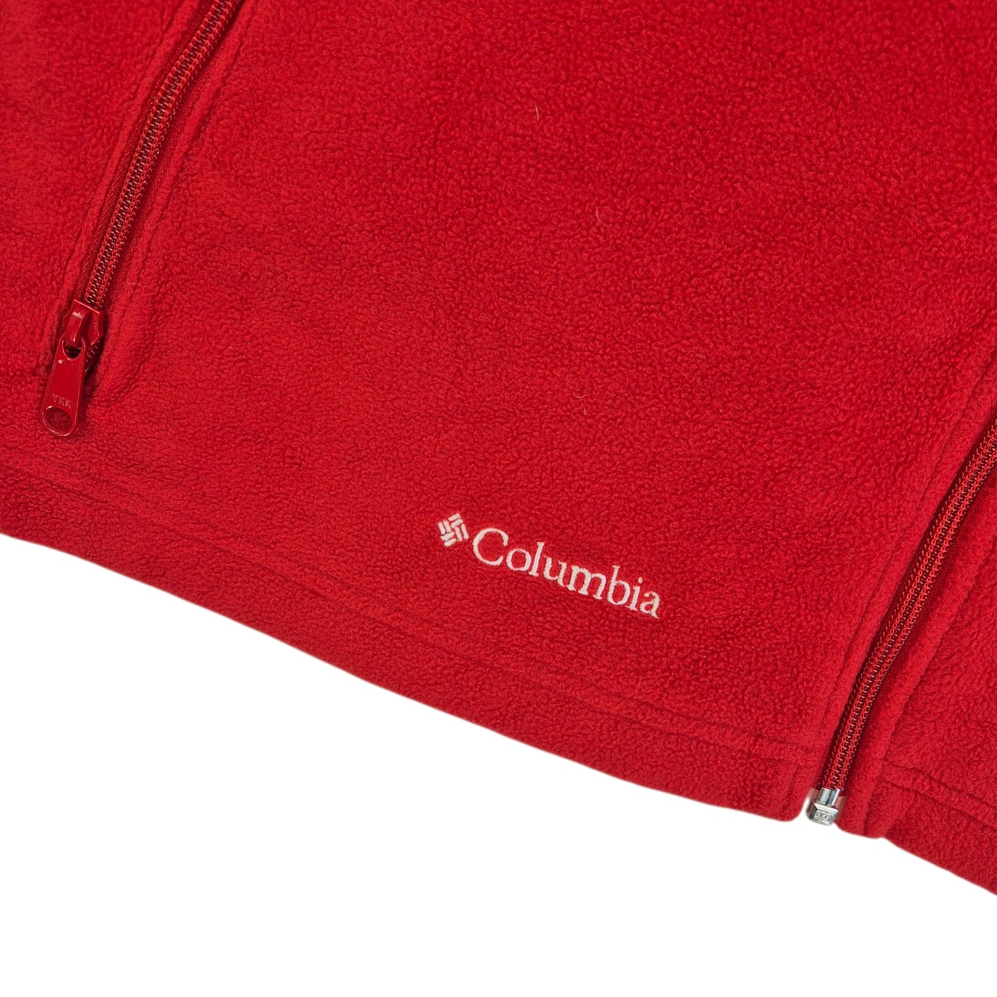 Columbia Wisconsin Badgers Red Full Zip Fleece Vest Size XL