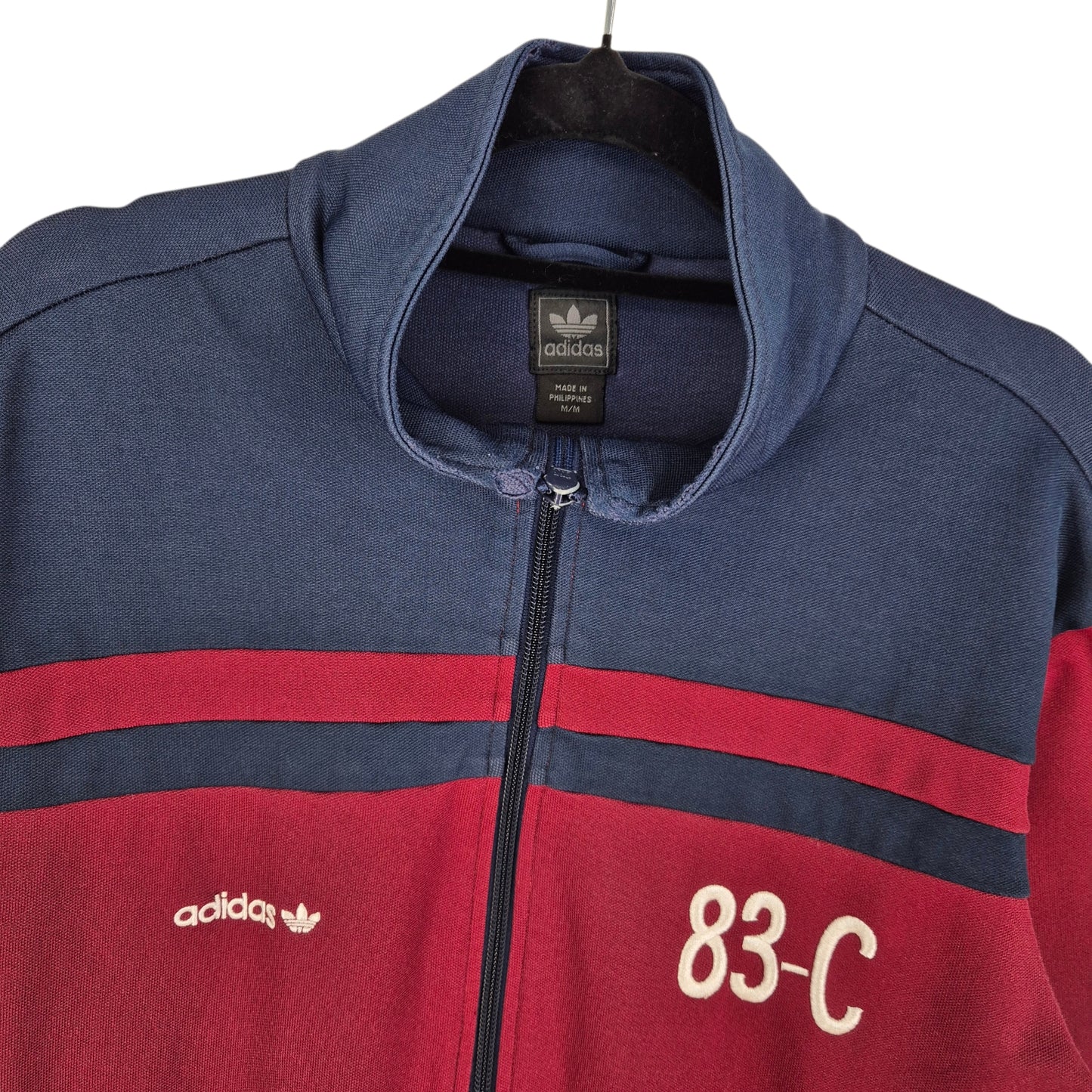 Vintage Adidas 90's Burgundy & Dark Blue Track Jacket Size M