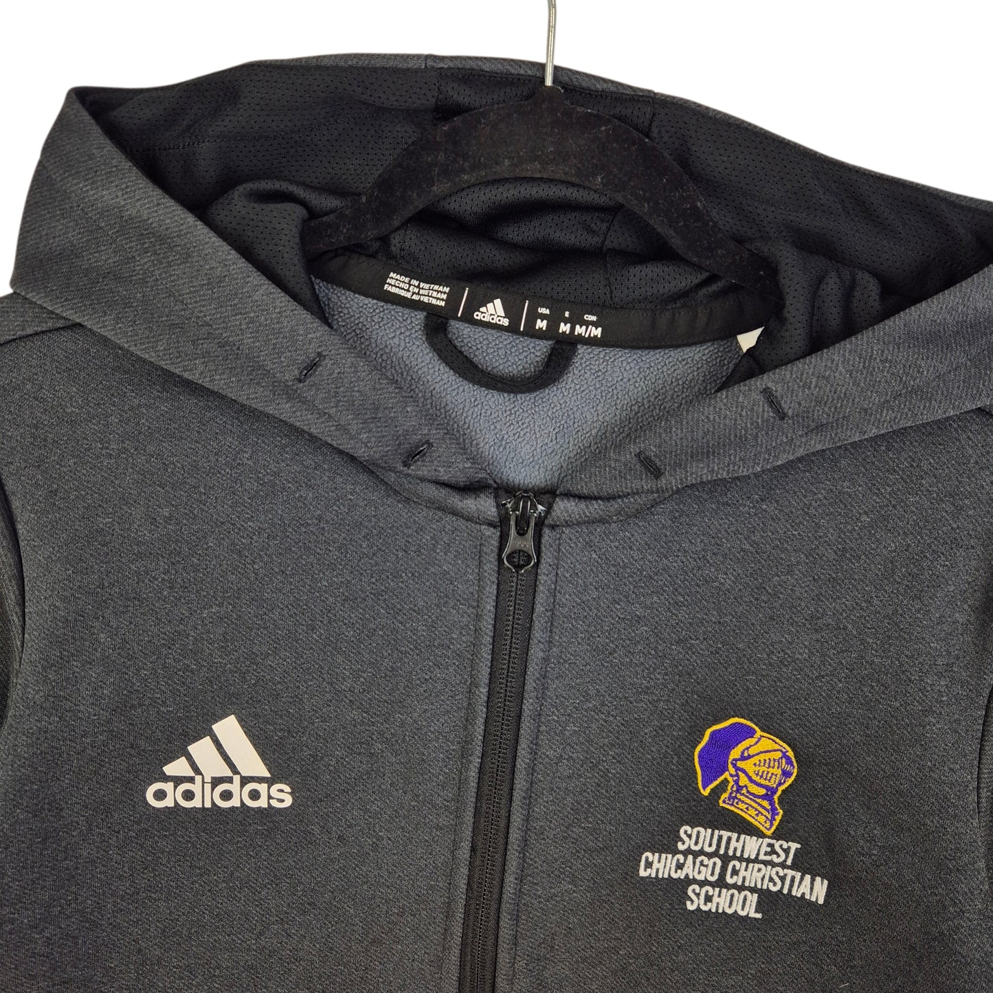 Adidas Grey & Black Southwest Chicago Christian School Track Jacket Size M