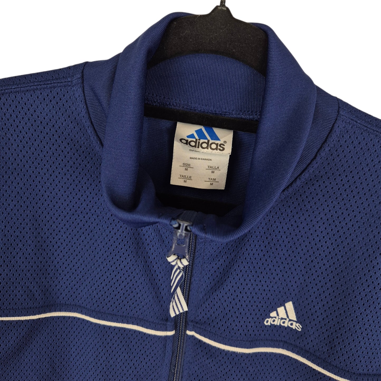 Vintage Adidas 90's Womens Dark Blue Canada Made Track Jacket Size M