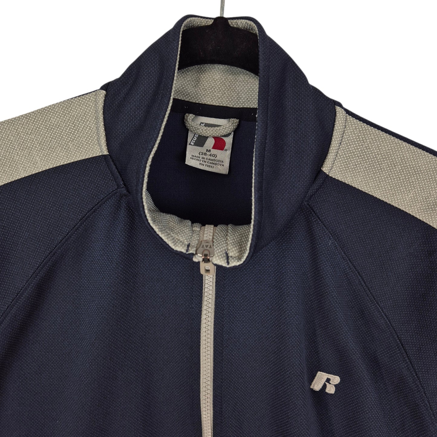 Vintage Russell Athletic Dark Blue Track Jacket Size M