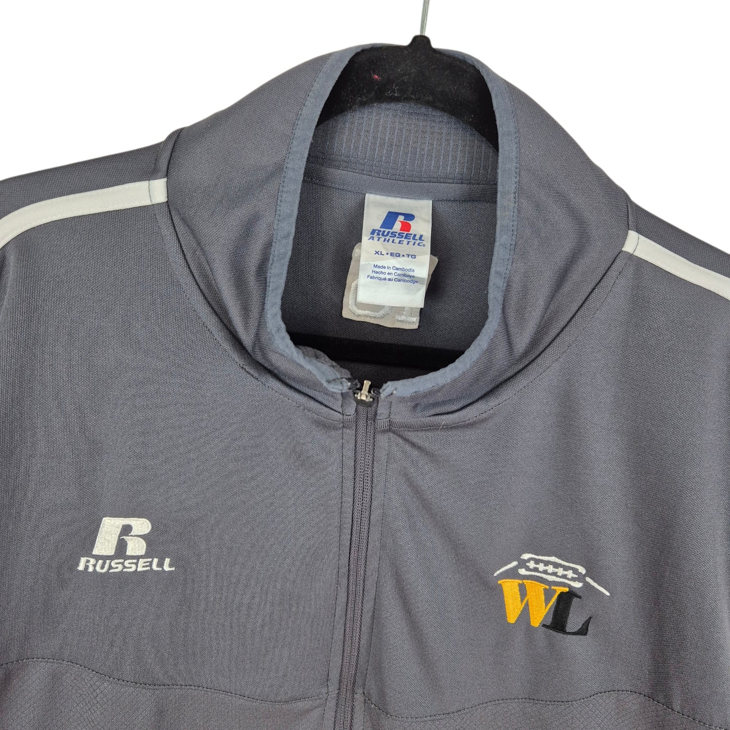 Russell Athletic Grey Football Track Jacket Size XL