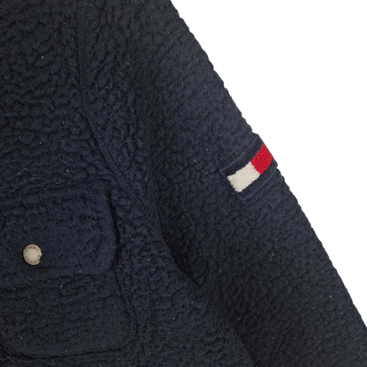 Tommy Hilfiger Womens Dark Blue Button Fleece Jumper Size L