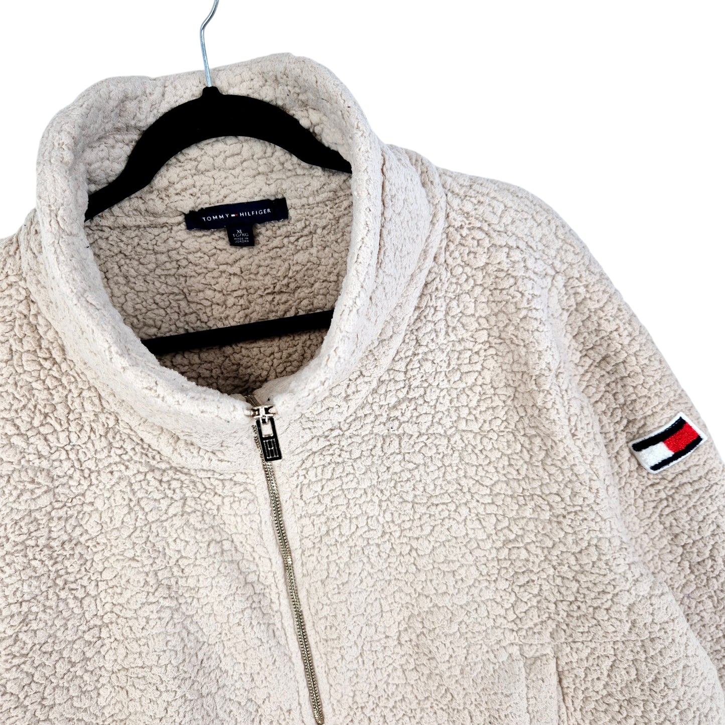 Tommy Hilfiger Womens Light Brown Oversized Fleece Zip Jumper Size XL