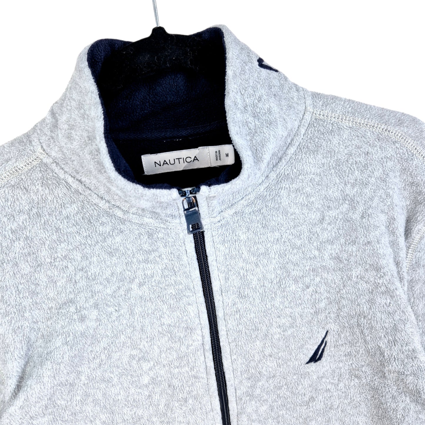 Nautica Grey Fleece Zip Jumper Size M