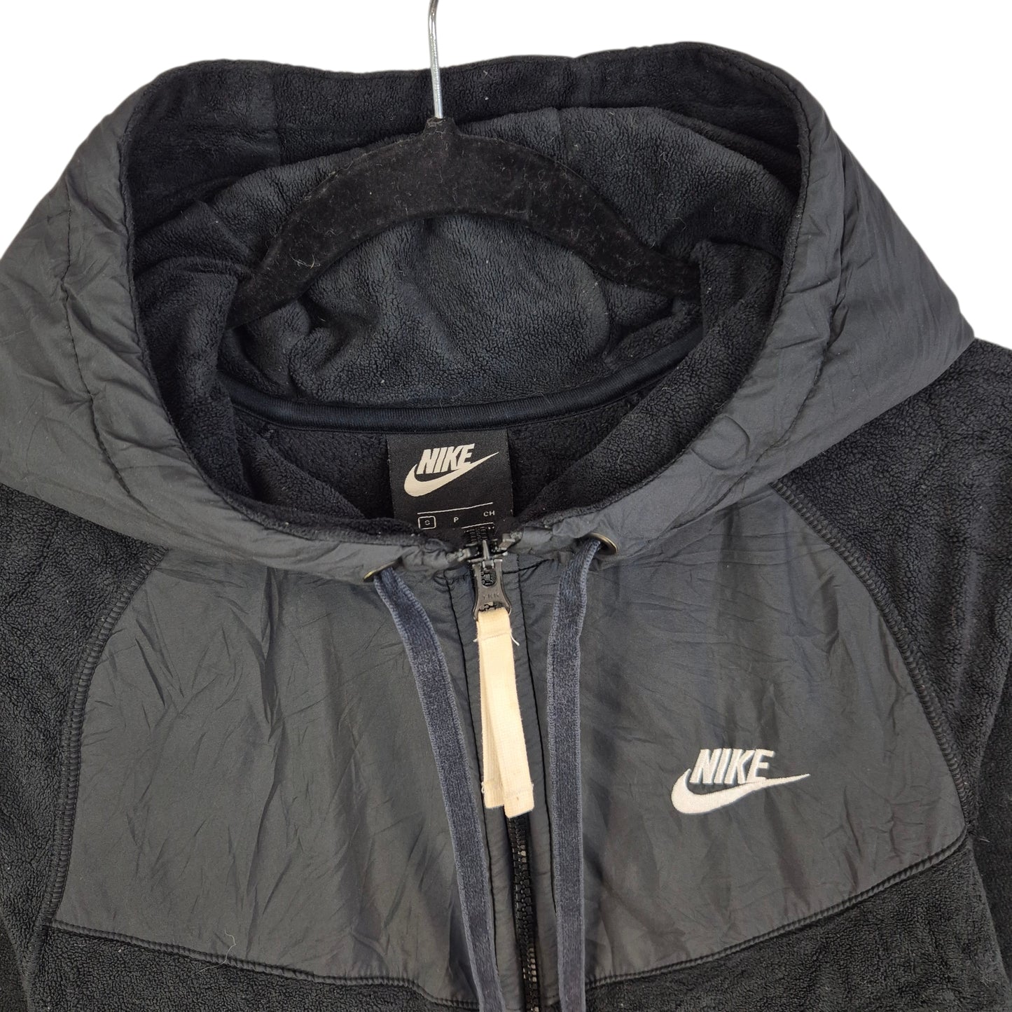 Nike Black Hooded Fleece Zip Jumper Size S