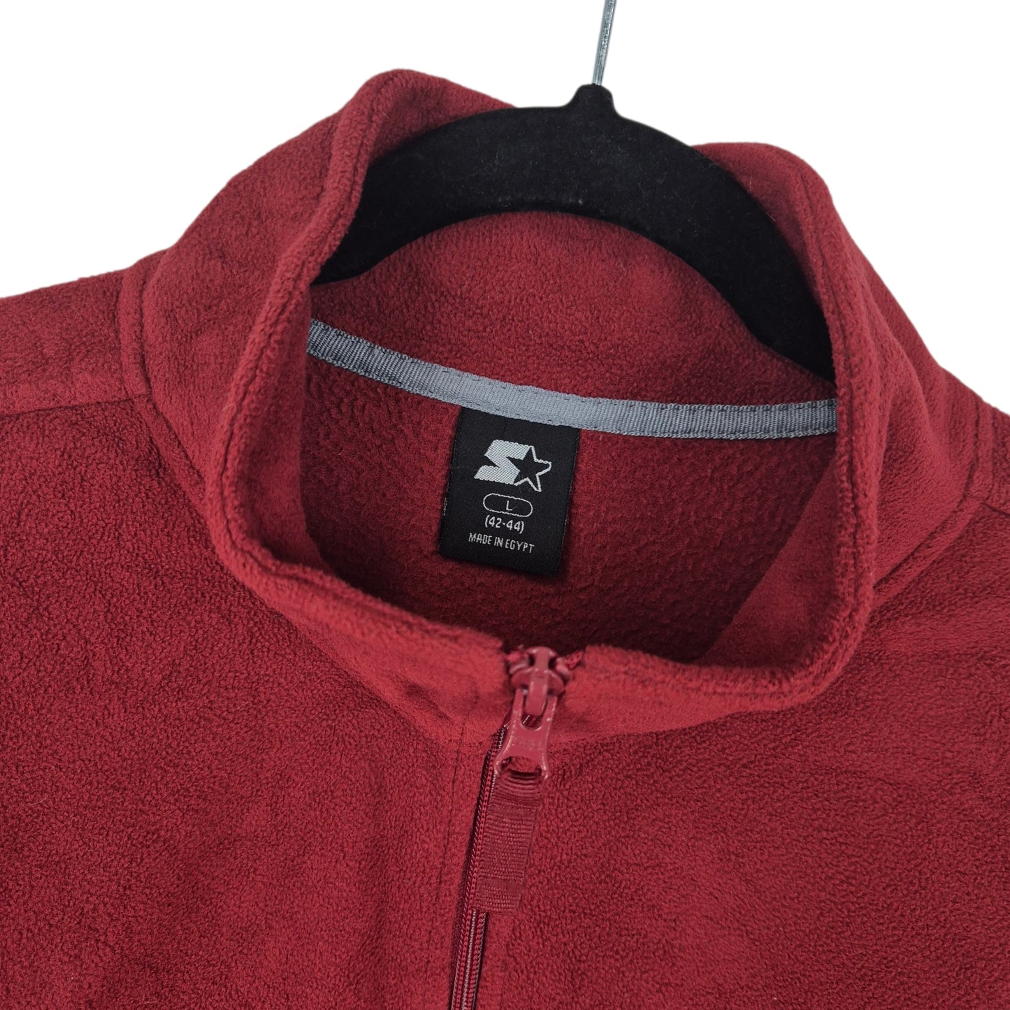 Vintage Starter Burgundy Fleece Zip Jumper Size L