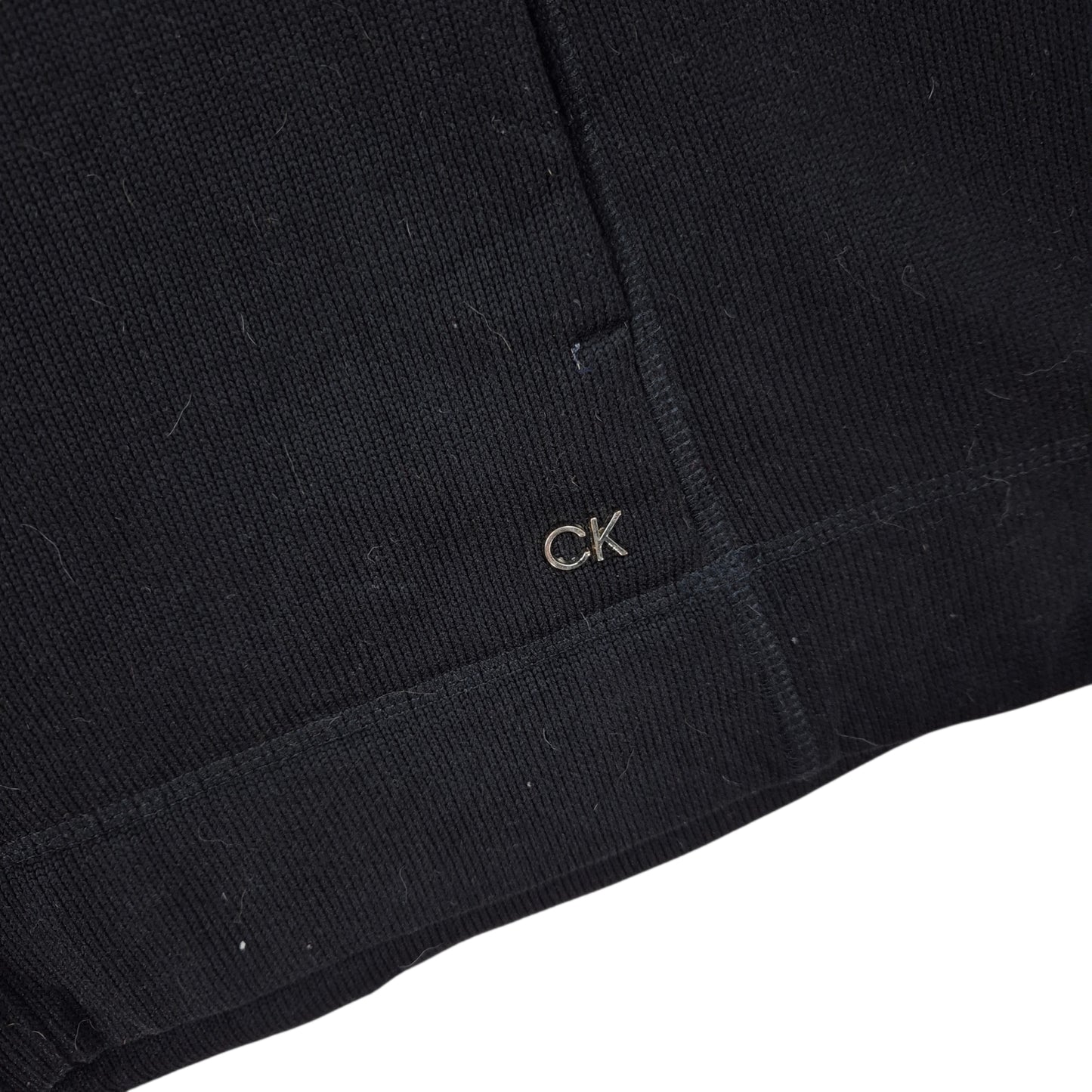Calvin Klein Black Slim Fleece Zip Jumper Size XL