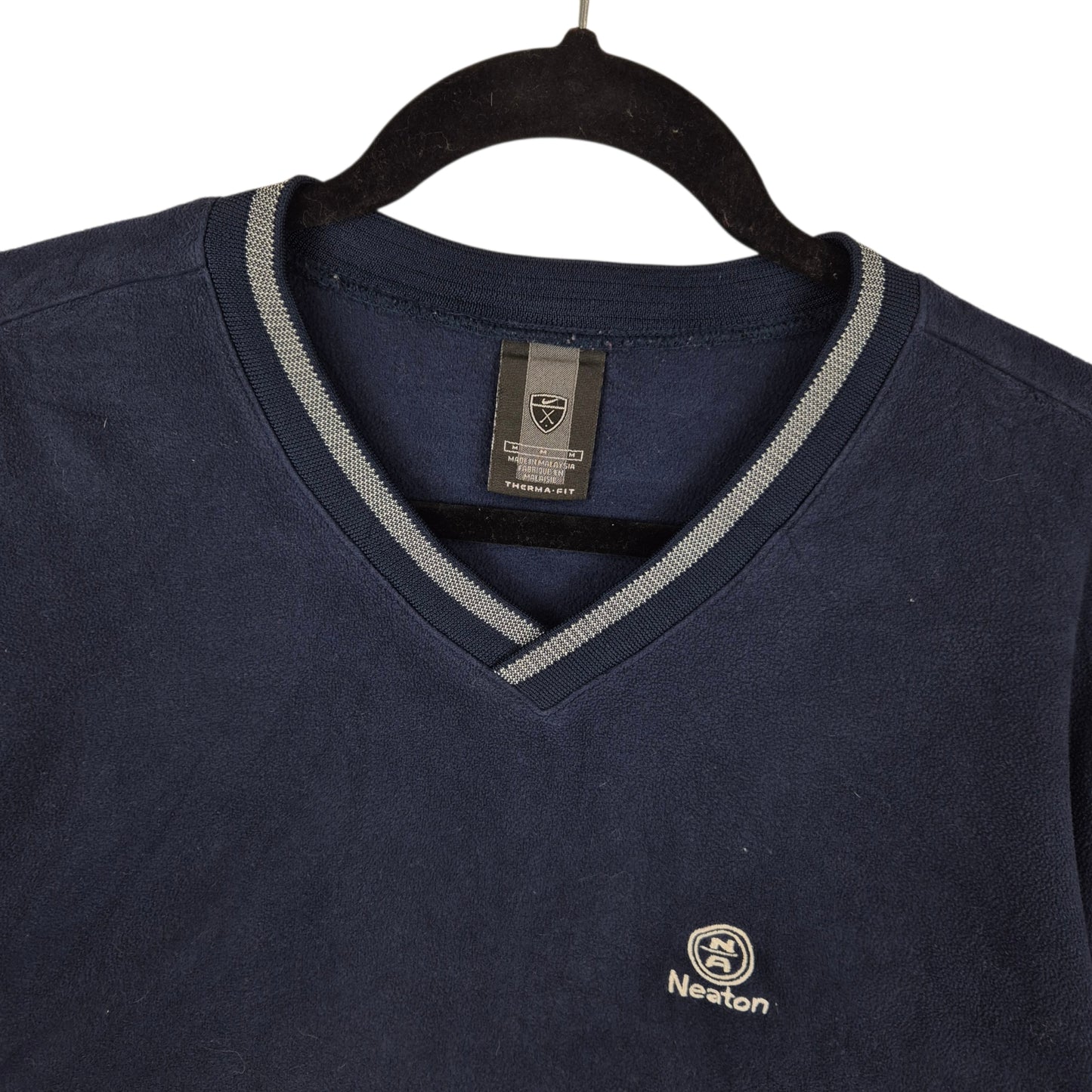Nike Golf Dark Blue Light V Neck Fleece Jumper SizeM