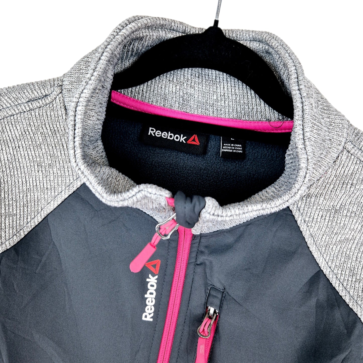 Reebok Womens Grey Fleece Zip Jumper Size L