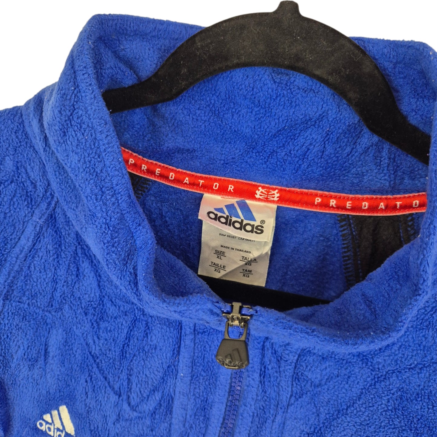 Vintage Adidas 90's Blue Heavy Fleece Zip Jacket Size XL