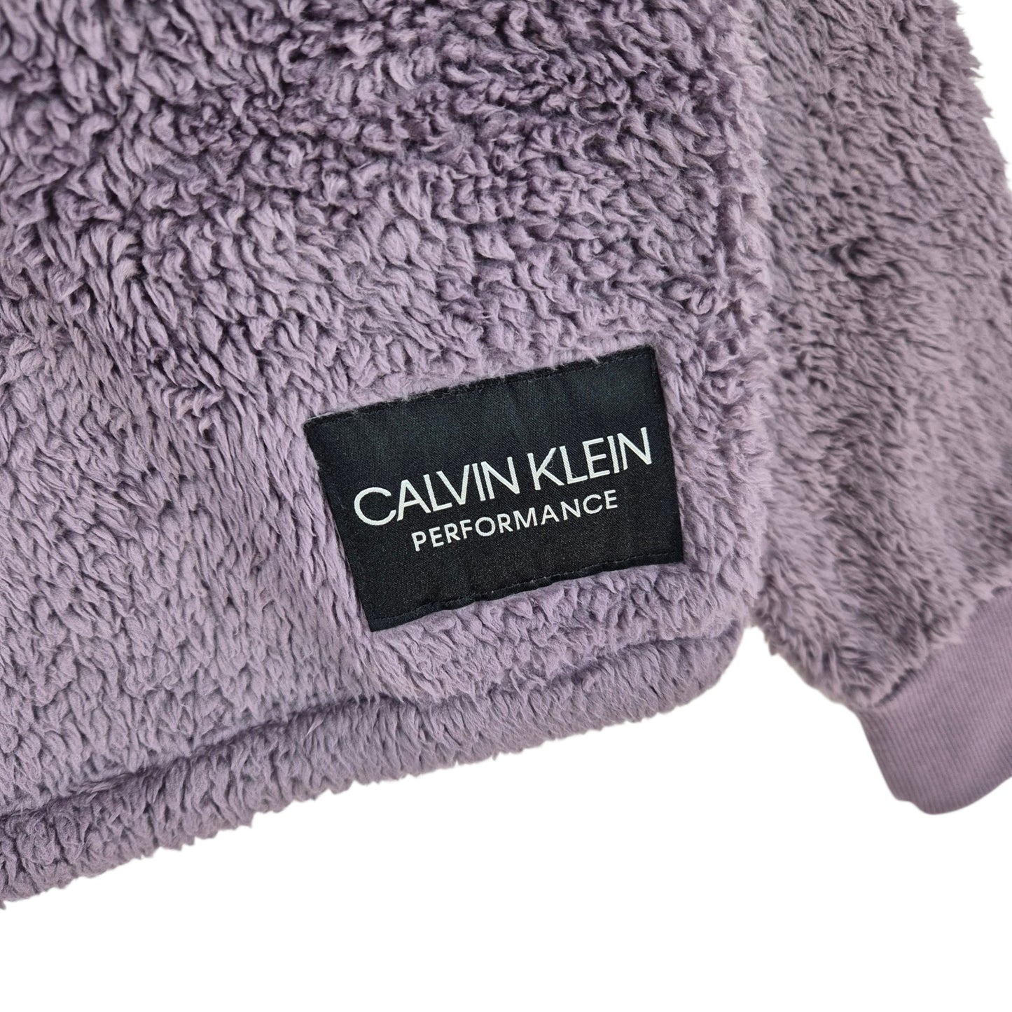 Calvin Klein Performance Womens Purple Oversized Cropped Fleece Jumper Size M