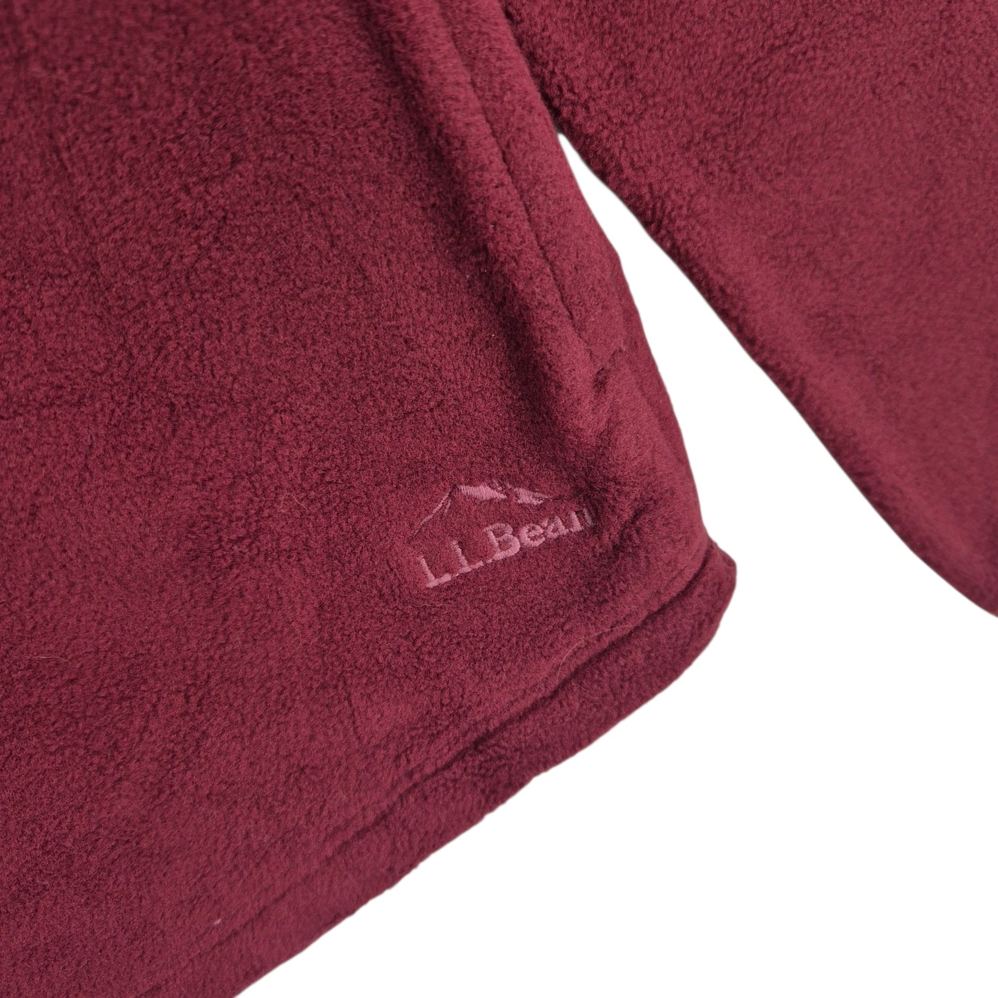 LL Bean Womens Burgundy Fleece Zip Jumper Size XL