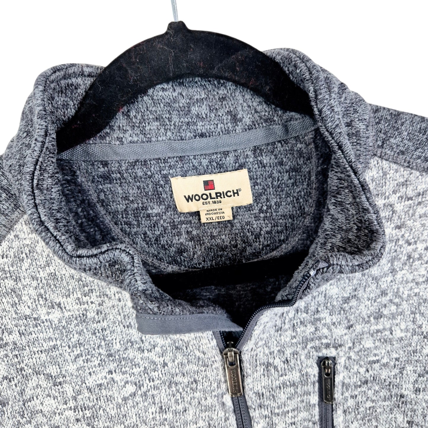 Woolrich Grey Quarter Zip Fleece Jumper Size 2XL