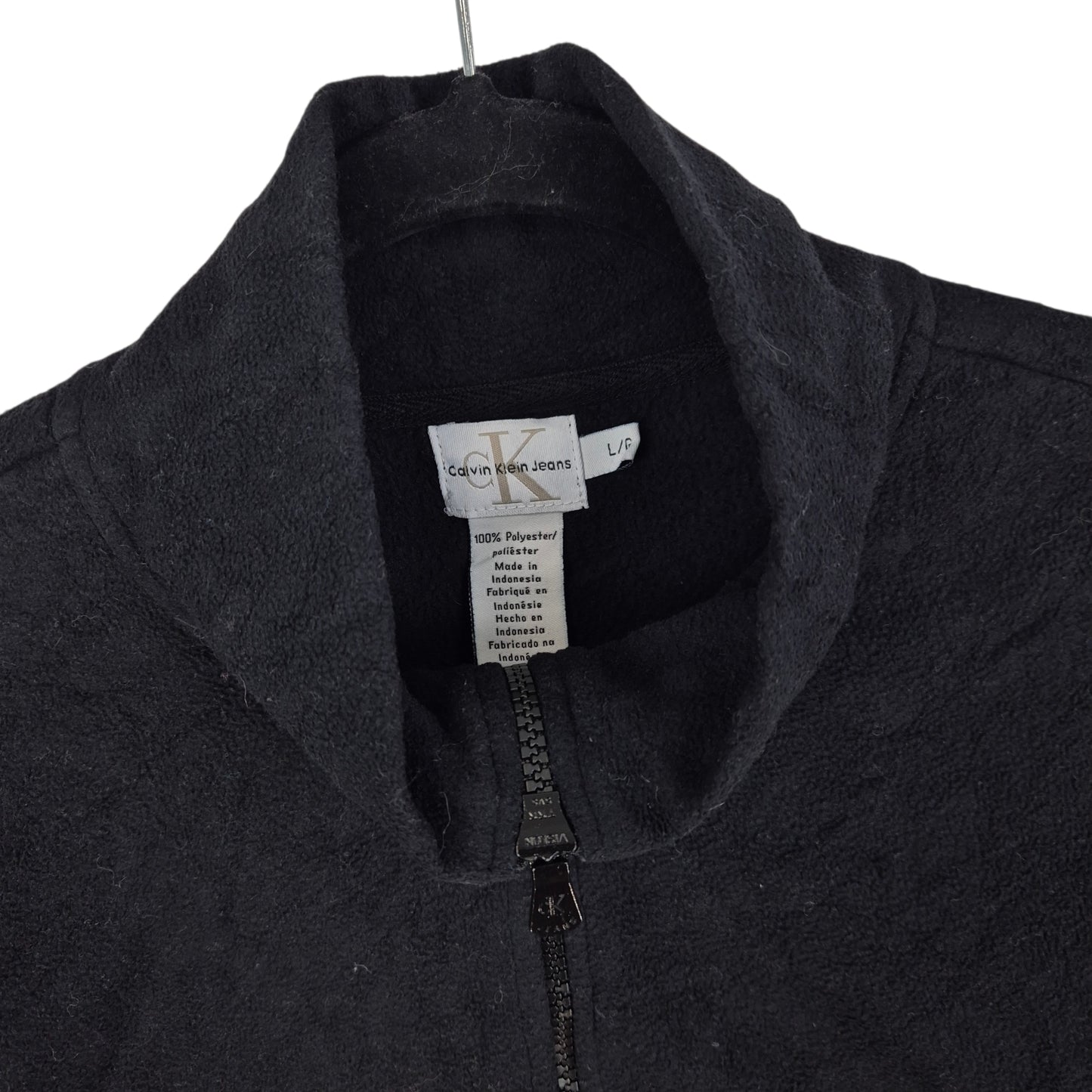 Vintage Calvin Klein 90's Black Quarter Zip Fleece Jumper Size L