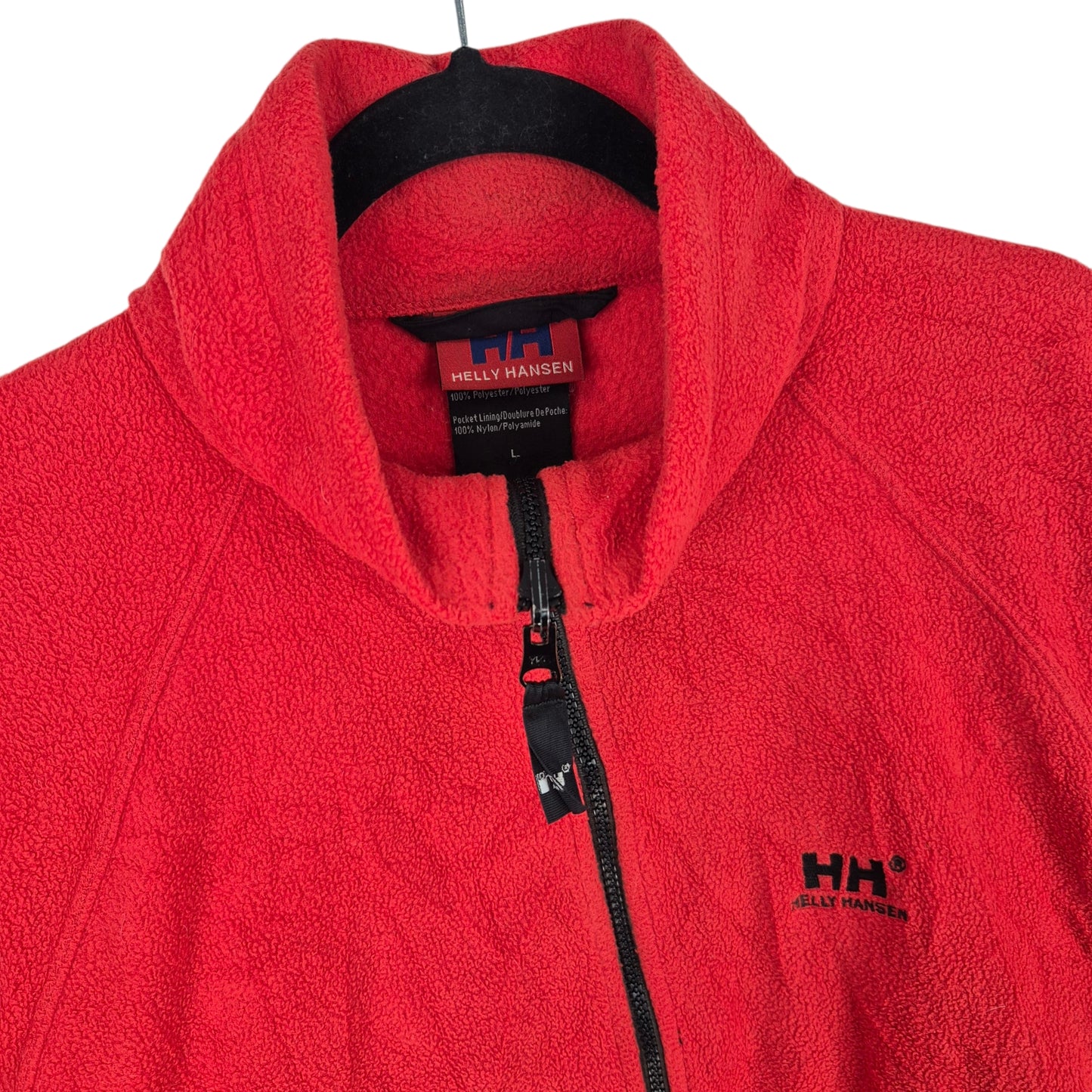 Vintage Helly Hansen 90's Red & Black Fleece Zip Jumper Size L