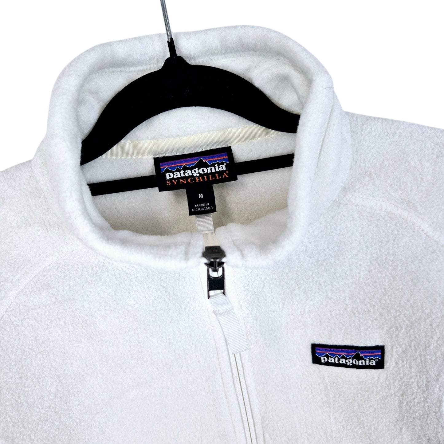 Patagonia Womens White Fleece Zip Jumper Size M