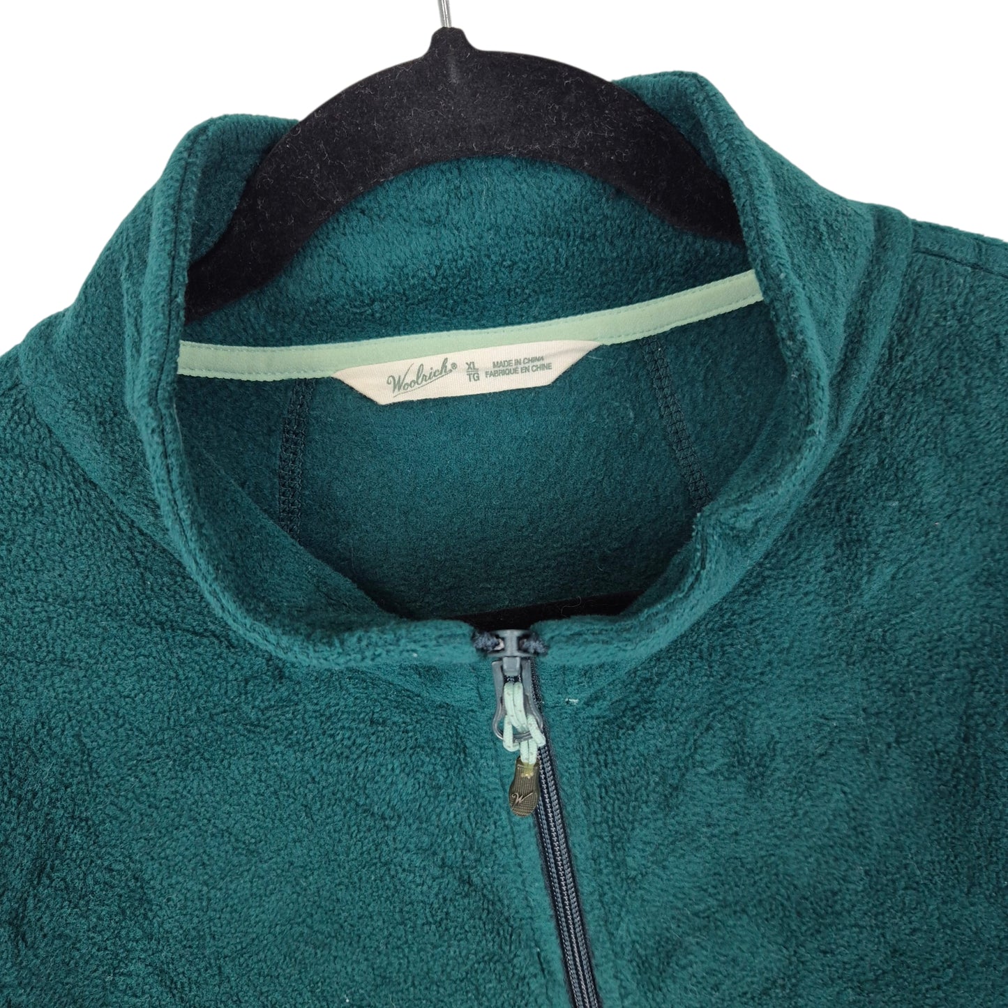 Woolrich Womens Green Fleece Zip Jumper Size XL