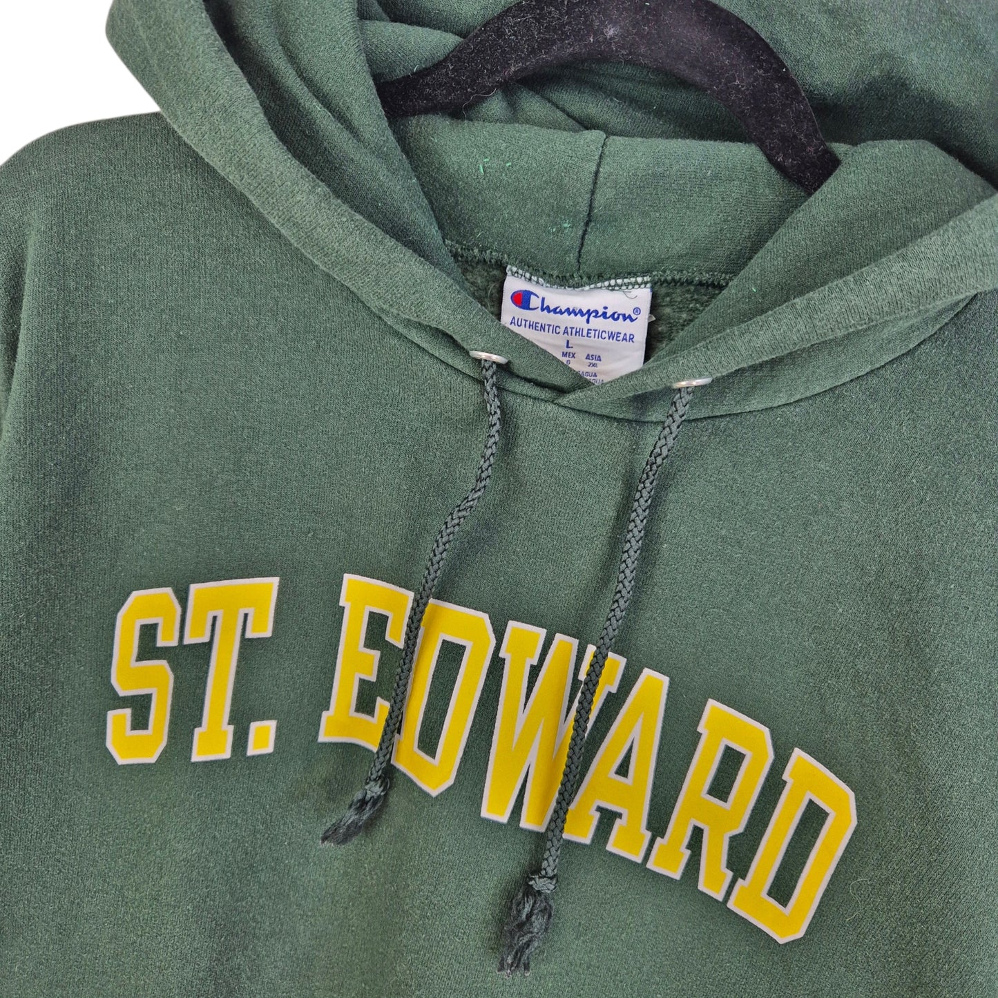 Champion Green St Edward Cotton Hoodie Size L