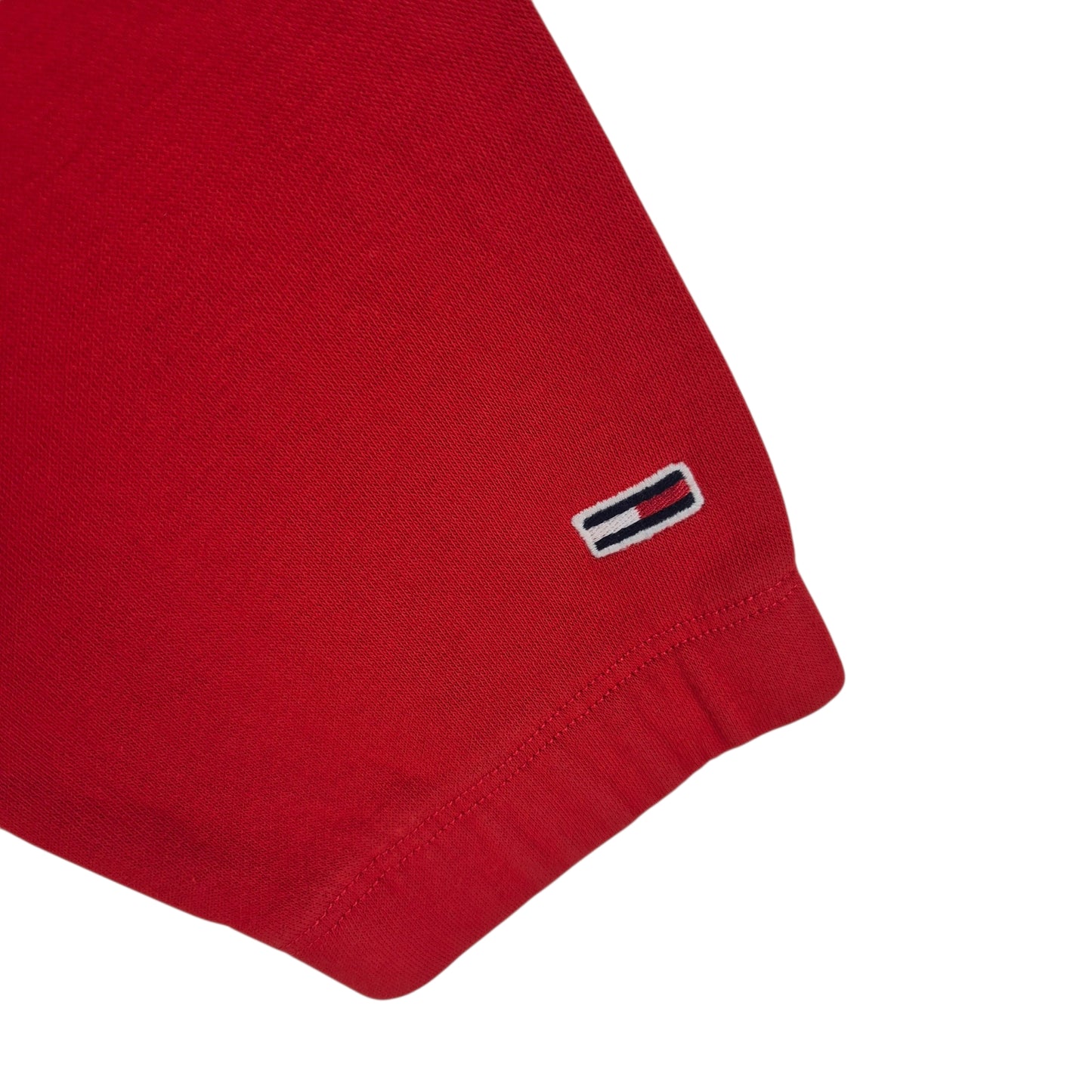 Tommy Jeans Womens Red Half Zip Crop Sweater Size L