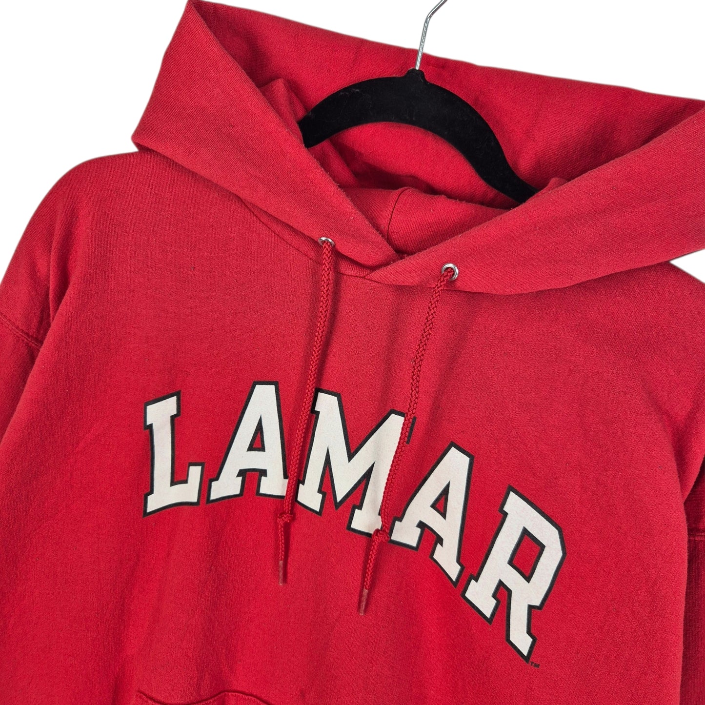 Champion Red Lamar University Red Cotton Hoodie Size L