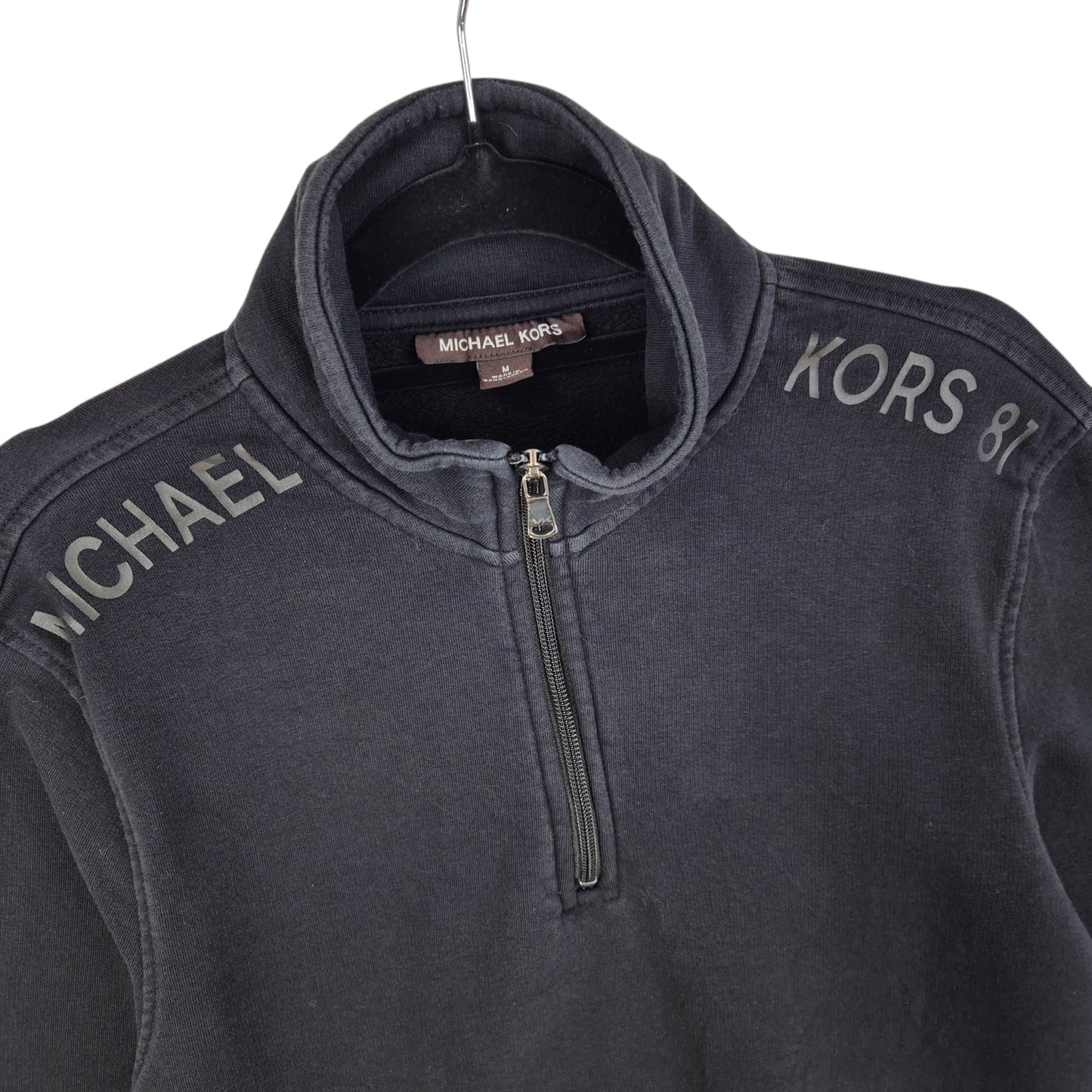 Michael Kors Black Quarter Zip Sweater Size M