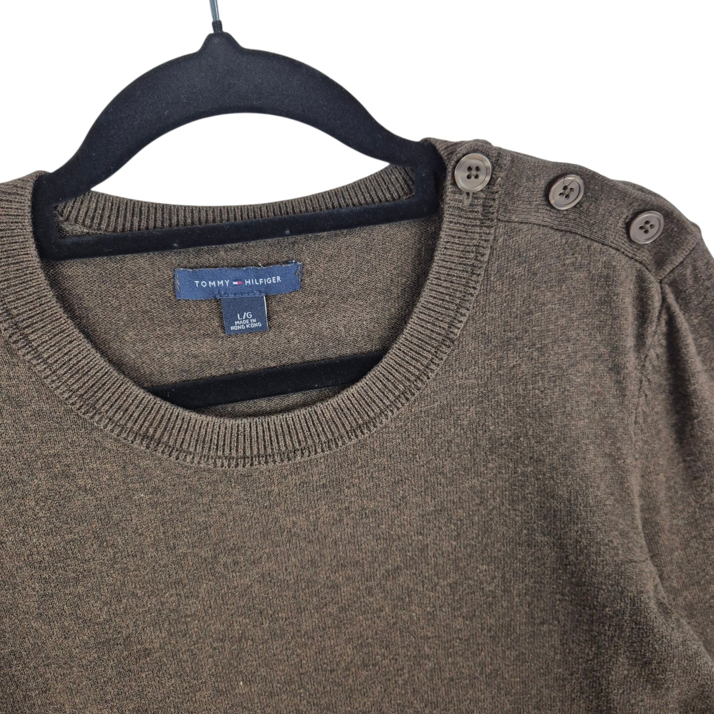 Tommy Hilfiger Womens Brown Knit Sweater Size L