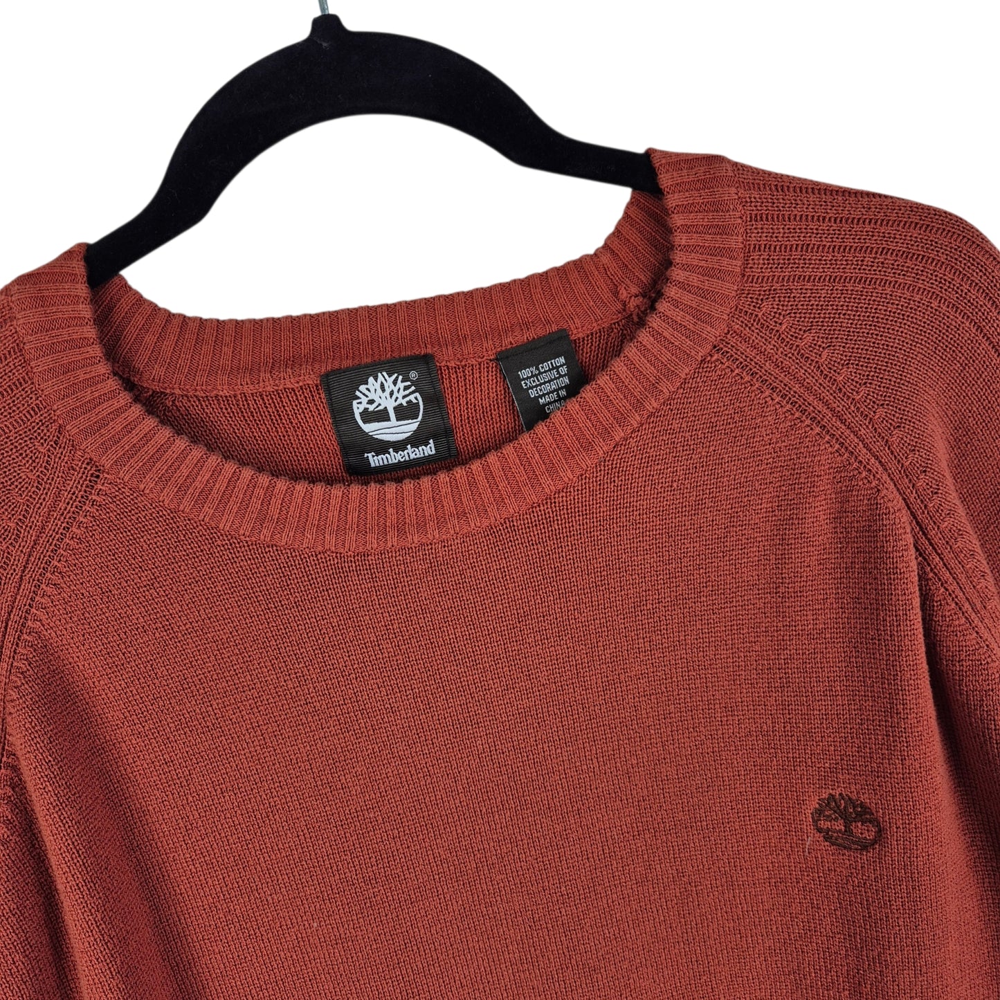 Timberland Clay Orange Crewneck Knit Sweater Size XL